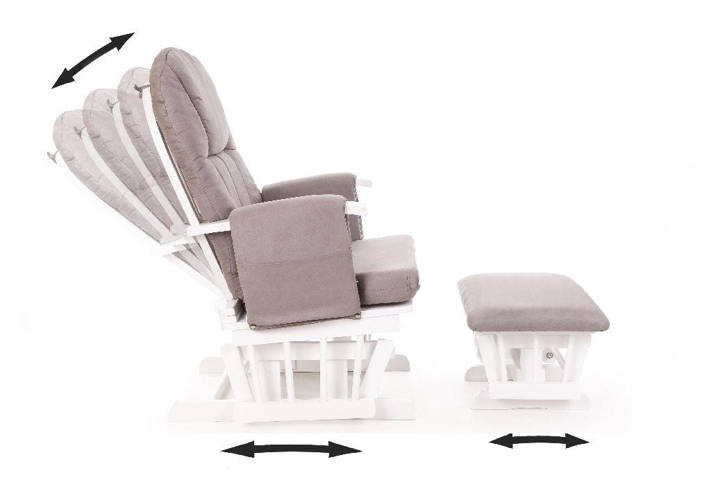 Design Plusz Hintafotel (Fehér - Szürke)